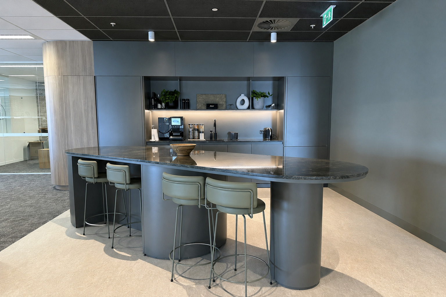 Bespoke office hospitality area