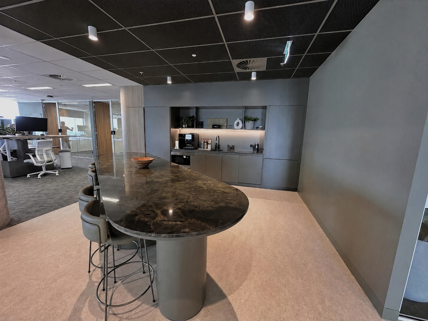 Integrated workplace cabinetry